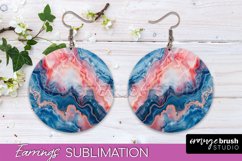 Marble Texture Round Earring Sublimation, Abstract Earrings Product Image 1
