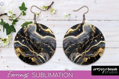 Marble Texture Round Earring Sublimation, Abstract Earrings Product Image 1
