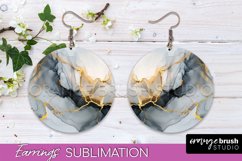 Marble Texture Round Earring Sublimation, Abstract Earrings Product Image 1