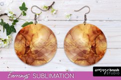 Marble Texture Round Earring Sublimation, Abstract Earrings Product Image 1