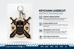 Medieval Sword and Helmet Keychain SVG Product Image 1