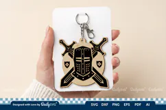 Medieval Sword and Helmet Keychain SVG Product Image 2