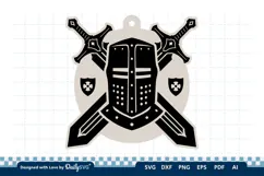 Medieval Sword and Helmet Keychain SVG Product Image 3