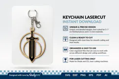 Medieval Sword Keychain SVG | Knight Sword Cut File Product Image 1