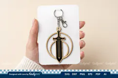 Medieval Sword Keychain SVG | Knight Sword Cut File Product Image 2