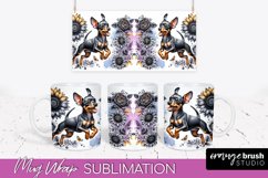 Miniature Pinscher Mug Wrap Dog Sublimation Floral PNG Product Image 1