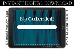 Vintage Blue Turquoise Monthly Digital Calendar, Goodnotes Product Image 4