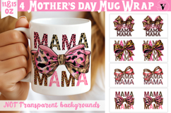 Mug wrap | Bow and Leopard print | MAMA sublimation Product Image 1