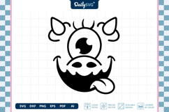 Monster Face SVG - Cartoon Monster Face Cut File Product Image 3