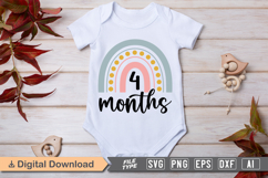 4 Months SVG | Baby Milestone SVG | Baby SVG | Newborn SVG Product Image 1