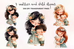 Mother and Child Clipart PNG Product Image 1