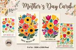 Mother&#039;s Day Card Happy MOM flower Printable Gift Card_4 Product Image 1