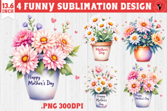 Mothers day clipart | Flowers in Pot | Happy Mother&#039;s day Product Image 1