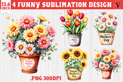 Mothers day clipart | Flowers in Pot | Happy Mother&#039;s day Product Image 1