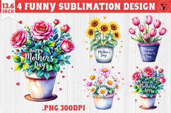 Mothers day clipart | Flowers in Pot | Happy Mother&#039;s day Product Image 1