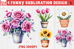 Mothers day clipart | Flowers in Pot | Happy Mother&#039;s day Product Image 1