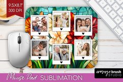 Stained Glass Photo Mouse Pad PNG - Flowers Picture Frame Product Image 1