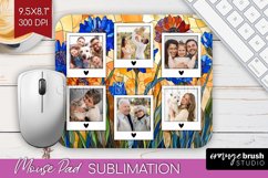 Stained Glass Photo Mouse Pad PNG - Flowers Picture Frame Product Image 1
