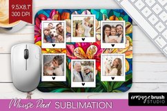Stained Glass Photo Mouse Pad PNG - Flowers Picture Frame Product Image 1