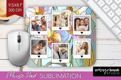 Stained Glass Photo Mouse Pad PNG - Flowers Picture Frame Product Image 1