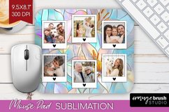 Stained Glass Photo Mouse Pad PNG - Flowers Picture Frame Product Image 1