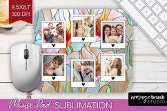 Stained Glass Photo Mouse Pad PNG - Flowers Picture Frame Product Image 1