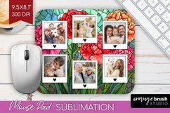 Stained Glass Photo Mouse Pad PNG - Flowers Picture Frame Product Image 1