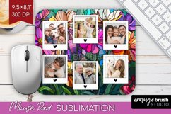 Stained Glass Photo Mouse Pad PNG - Flowers Picture Frame Product Image 1