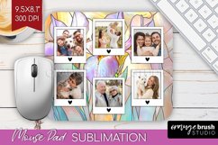 Stained Glass Photo Mouse Pad PNG - Flowers Picture Frame Product Image 1