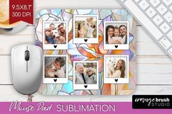Stained Glass Photo Mouse Pad PNG - Flowers Picture Frame Product Image 1