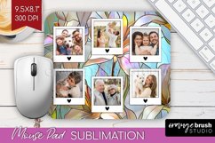 Stained Glass Photo Mouse Pad PNG - Flowers Picture Frame Product Image 1