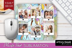 Stained Glass Photo Mouse Pad PNG - Flowers Picture Frame Product Image 1
