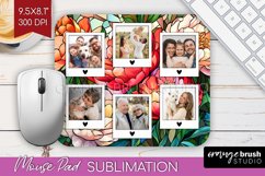 Stained Glass Photo Mouse Pad PNG - Flowers Picture Frame Product Image 1
