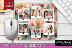 Floral Photo Mouse Pad PNG - Peony Flower Picture Frame Pad Product Image 1