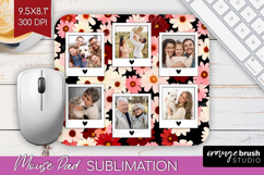 Retro Flowers Photo Mouse Pad PNG - Floral Picture Frame Pad Product Image 1