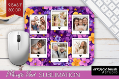 Retro Flowers Photo Mouse Pad PNG - Floral Picture Frame Pad Product Image 1