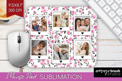 Retro Flowers Photo Mouse Pad PNG - Floral Picture Frame Pad Product Image 1
