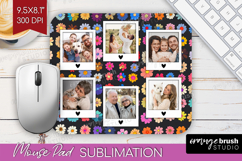 Retro Flowers Photo Mouse Pad PNG - Floral Picture Frame Pad Product Image 1