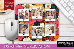 Retro Flowers Photo Mouse Pad PNG - Floral Picture Frame Pad Product Image 1