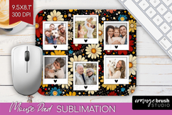 Retro Flowers Photo Mouse Pad PNG - Floral Picture Frame Pad Product Image 1