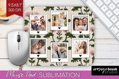 Flowers Photo Mouse Pad PNG - Vintage Floral Picture Frame Product Image 1