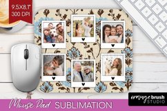 Flowers Photo Mouse Pad PNG - Vintage Floral Picture Frame Product Image 1