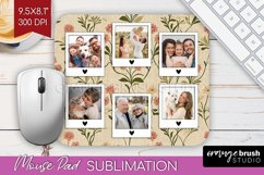 Flowers Photo Mouse Pad PNG - Vintage Floral Picture Frame Product Image 1