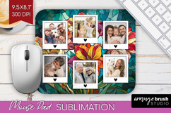 Stained Glass Photo Mouse Pad PNG - Flowers Picture Frame Product Image 1