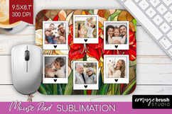 Stained Glass Photo Mouse Pad PNG - Flowers Picture Frame Product Image 1