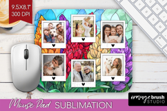 Stained Glass Photo Mouse Pad PNG - Flowers Picture Frame Product Image 1