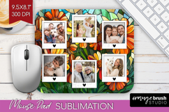 Stained Glass Photo Mouse Pad PNG - Flowers Picture Frame Product Image 1