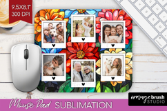 Stained Glass Photo Mouse Pad PNG - Flowers Picture Frame Product Image 1