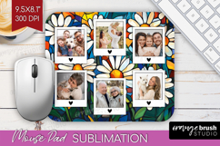 Stained Glass Photo Mouse Pad PNG - Flowers Picture Frame Product Image 1