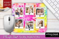 Tie Dye Photo Mouse Pad PNG - Rainbow Picture Frame Mouse Product Image 1